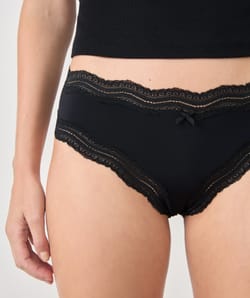 Boyshort with Lace Trim in Microfibre;${refinementColor}