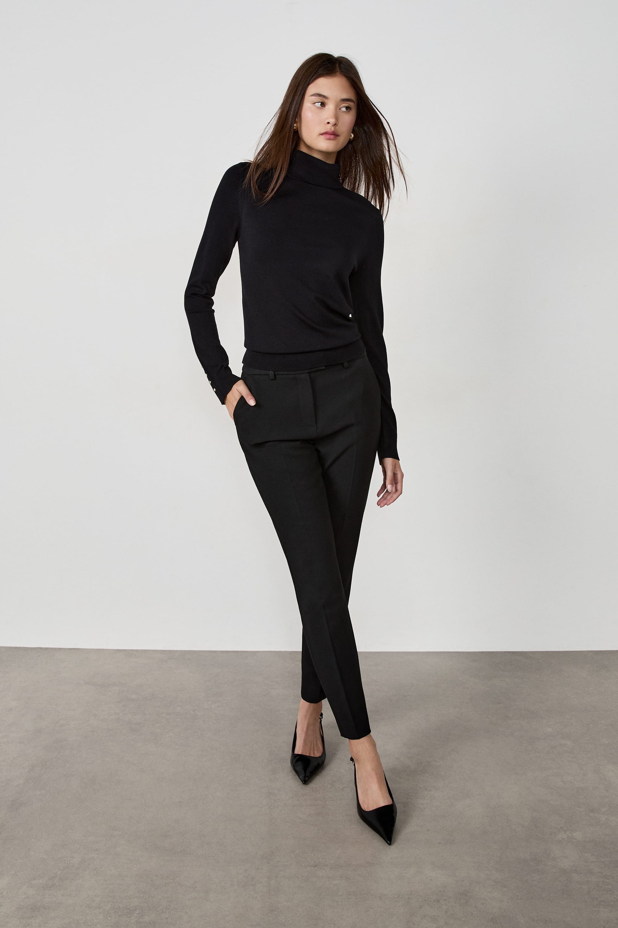 Pantalon cigarette métallique extensible (6)