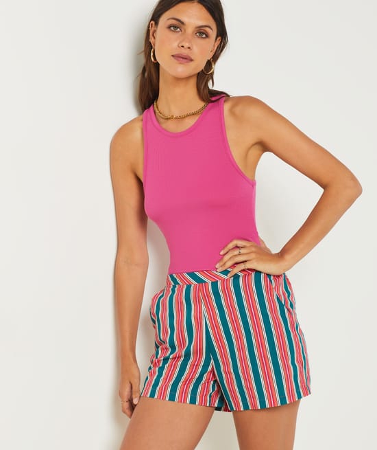 Racerback Pajama Tank Top JAMIE VERT SAPIN ETAM