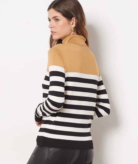 Pull Col Roulé Marinière DOROTENNIS Taille 38, Neuf Avec étiquettes