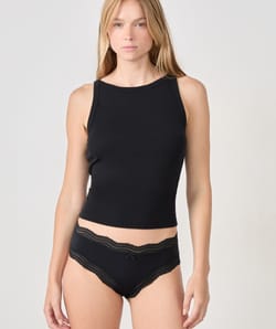 Boyshort with Lace Trim in Microfibre;${refinementColor}