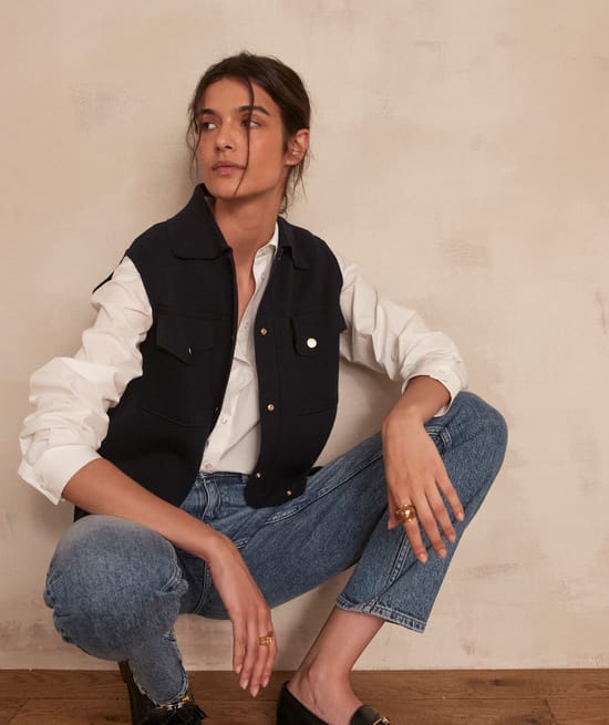 ALEX sleeveless jacket;${refinementColor}