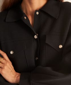Brooke black EcoVero knitted overshirt;${refinementColor}