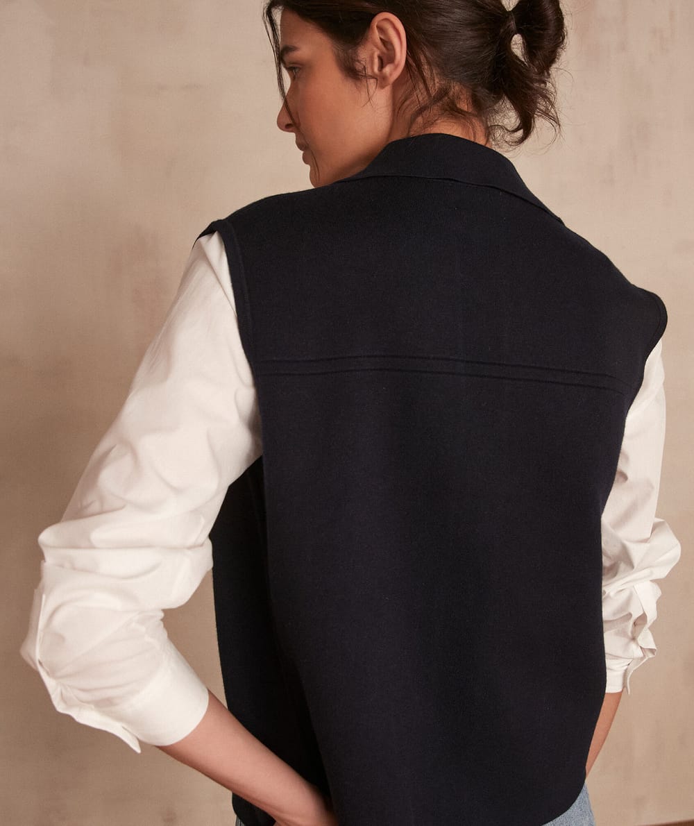 ALEX sleeveless jacket;${refinementColor}