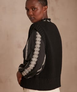 LAURENA sleeveless cardigan;${refinementColor}