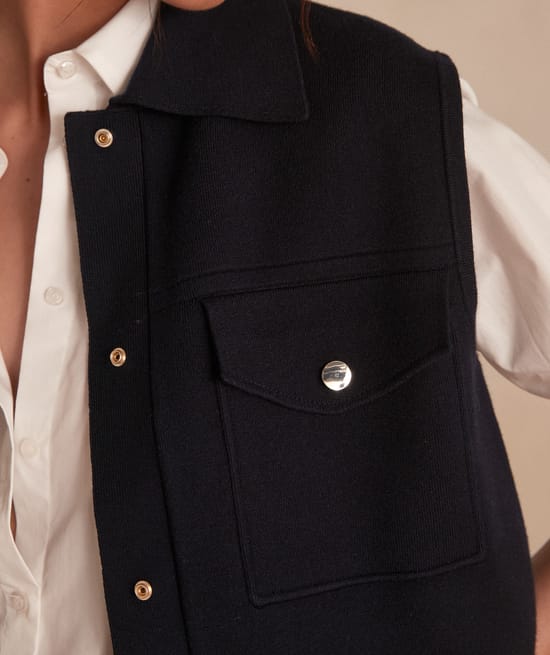 ALEX sleeveless jacket;${refinementColor}