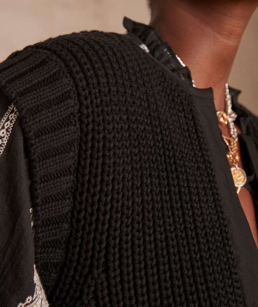 LAURENA sleeveless cardigan;${refinementColor}