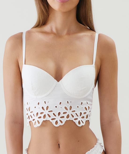 Bustier with embroidery;