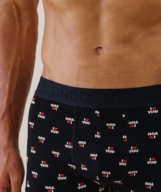 Cotton boxer shorts with pattern;