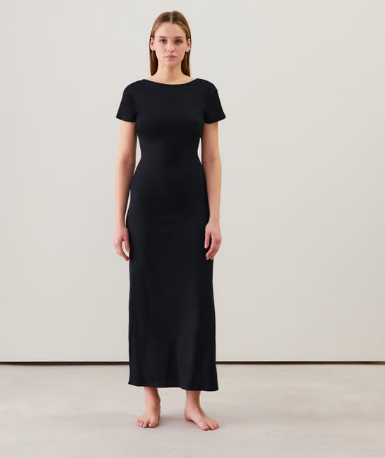 Lange jersey jurk;