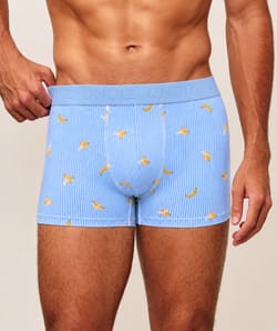 Striped cotton boxer with banana patterns;