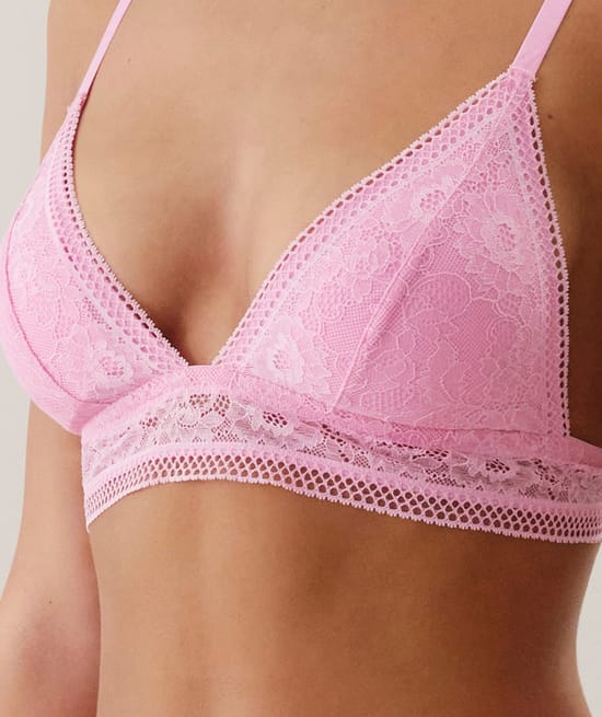 Lace triangle bra;