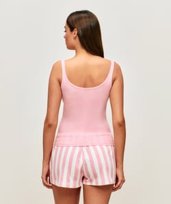 Ribbed jersey tank top;