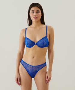 Balconette bra with embroidery;