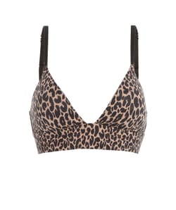 Soutien-gorge triangle léopard en microfibre;