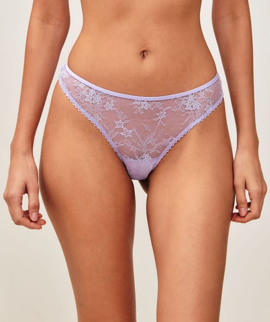 Lace string with heart jewel;