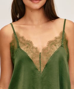 Satin tank top;