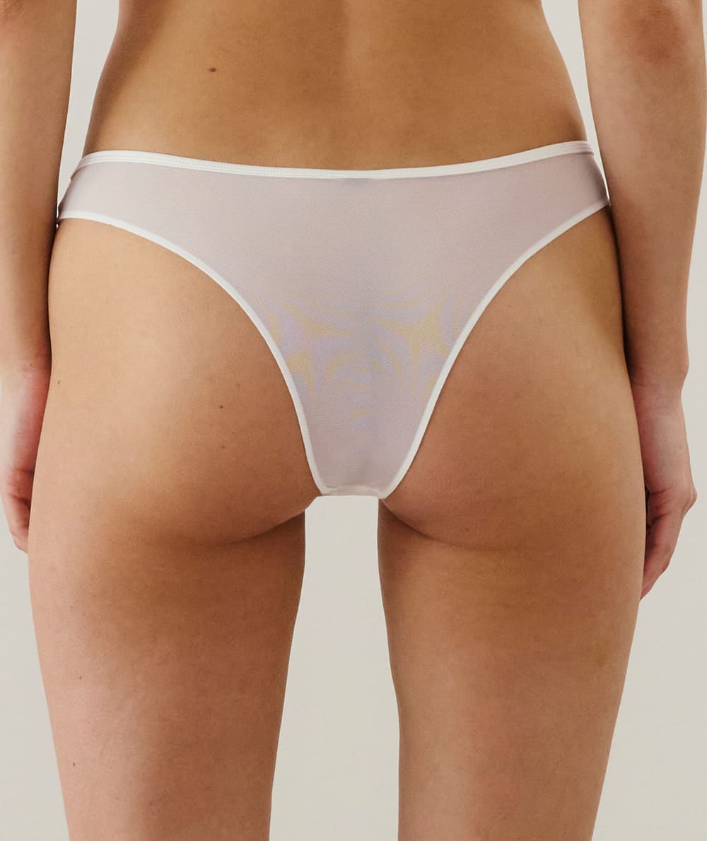 Thong with embroidery;