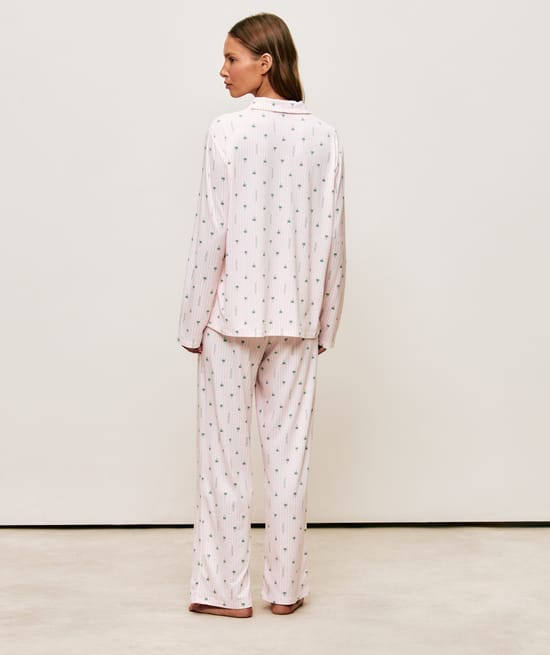 Patterned jersey pyjama set;