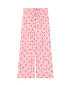 Ribbed jersey trousers with teddy bear pattern;