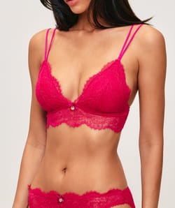 Lace padded triangle bra;