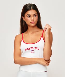 Thin strap jersey tank top 'Puerto Rico';