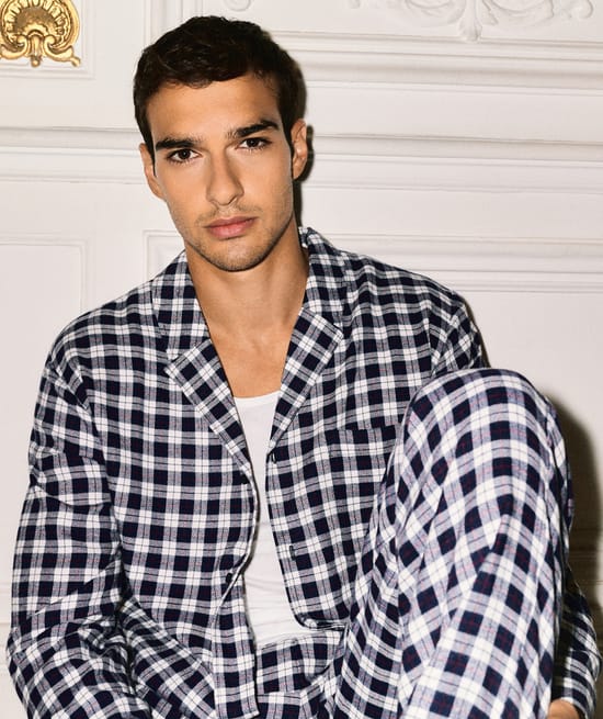 Checked flannel shirt;