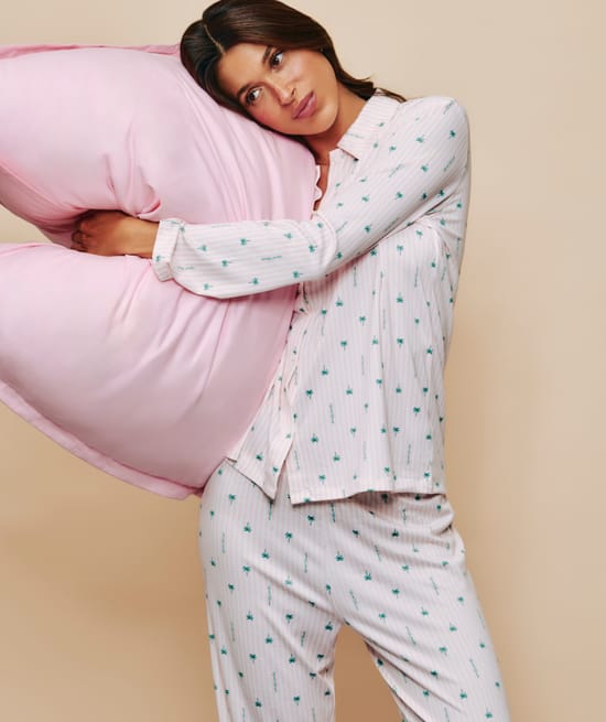 Patterned jersey pyjama set;