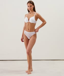 Floral lace thong;