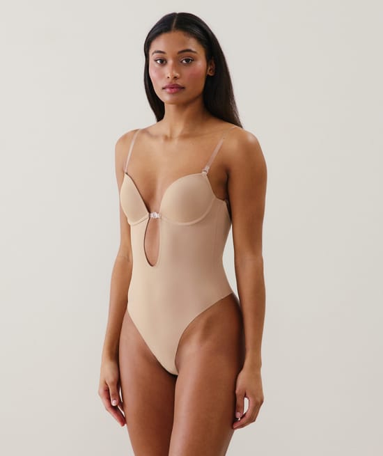 Invisible push-up bodysuit;