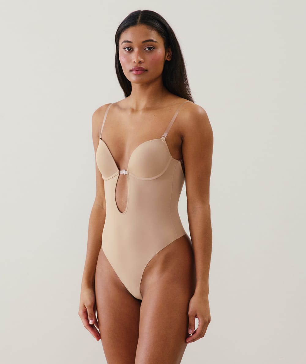 Invisible push-up bodysuit;