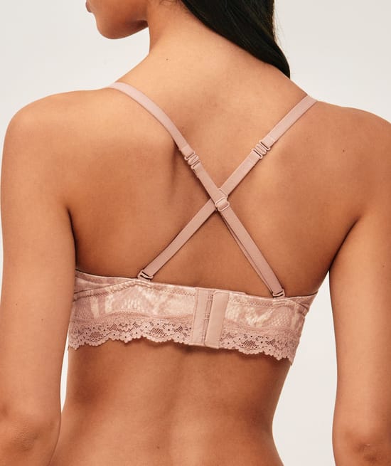 Triangle bra in microfiber with snake print;