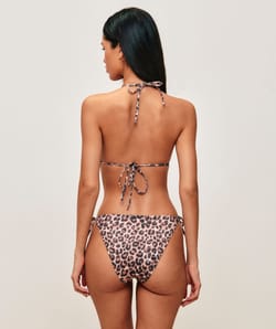 Leopard print triangle bikini;