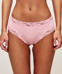 Cotton and lace cheeky knickers;