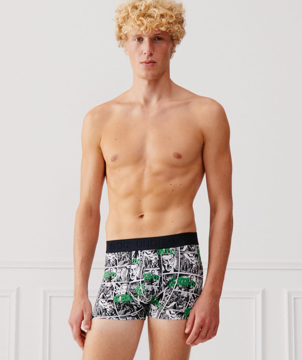 Katoenen boxershort met motief;