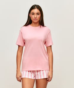 Striped cotton shorts;