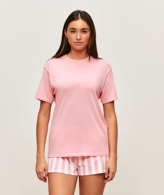 Striped cotton shorts;