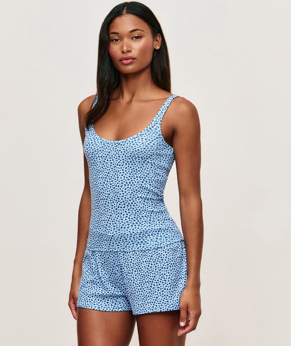 Ribbed jersey tank top;