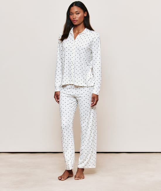 Patterned jersey pyjama set;