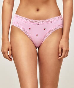 Cheeky in cotton and lace cherry patterns;