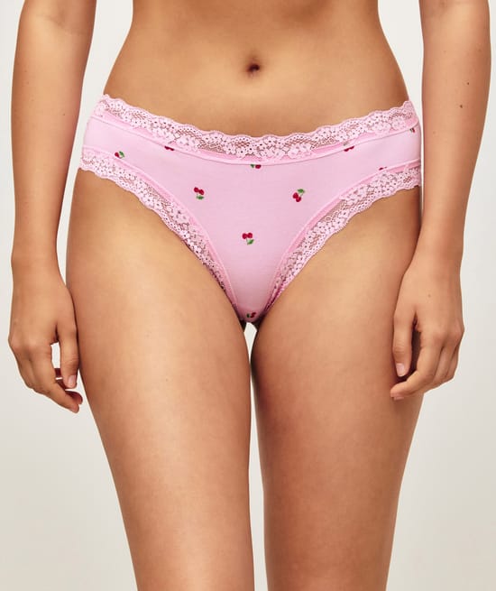 Cheeky in cotton and lace cherry patterns;
