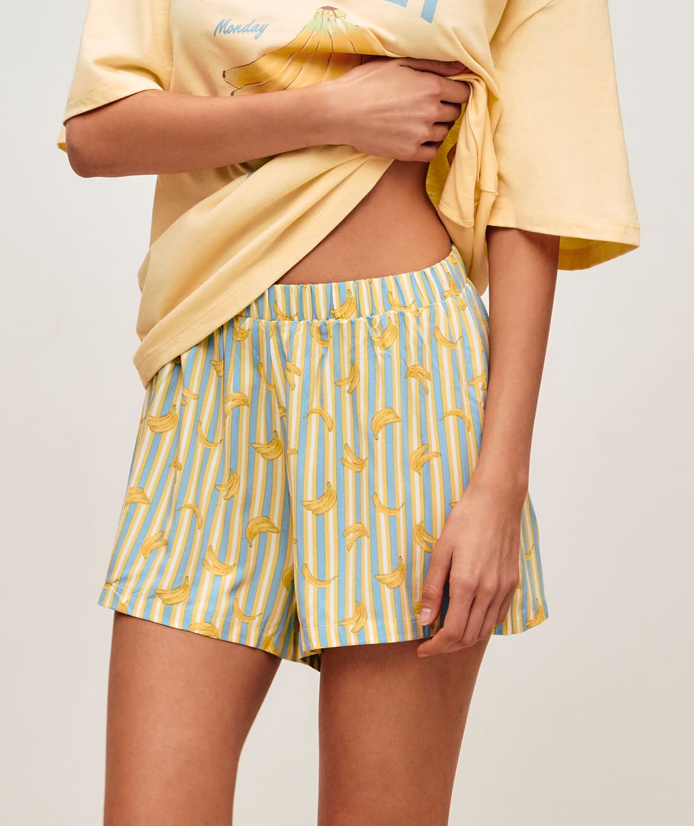 Jersey set with Tropical Market print;