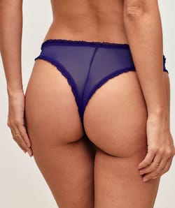 Tulle thong with watermelon embroidery;