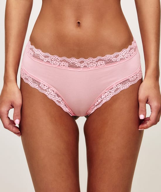 Cotton and lace cheeky knickers;