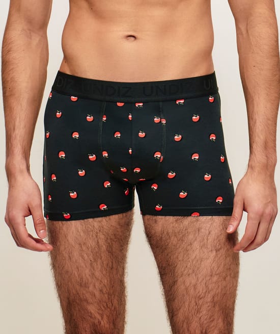 Boxer en coton motifs pommes;