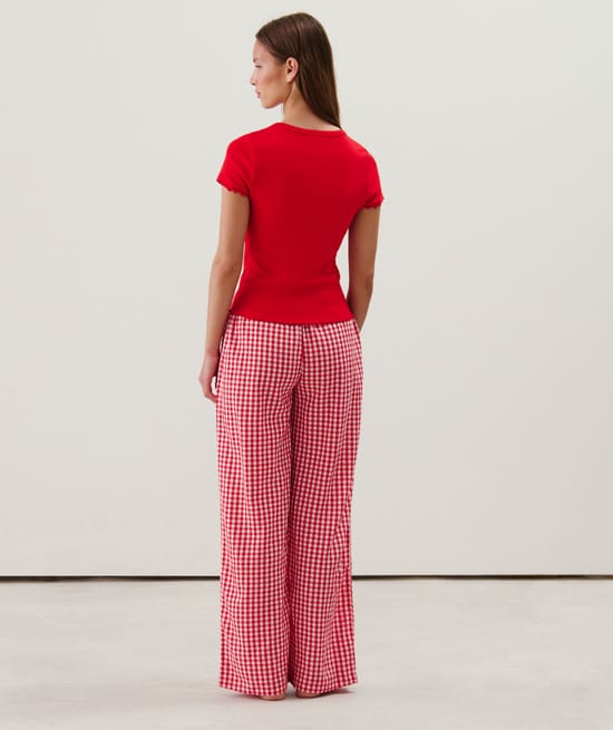 T-shirt crop top motif piment;