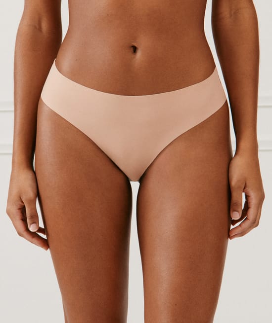 Cheekies in microfibre and lace - nude;