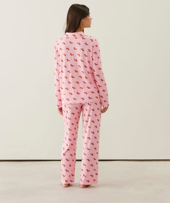 Dachshund print jersey pajama set;