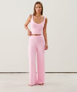 Pantalon en maille duveteuse;