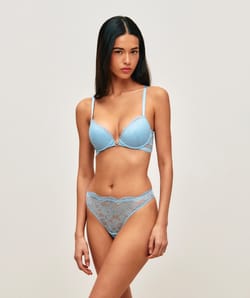 Lace push-up bra with sun jewelry;